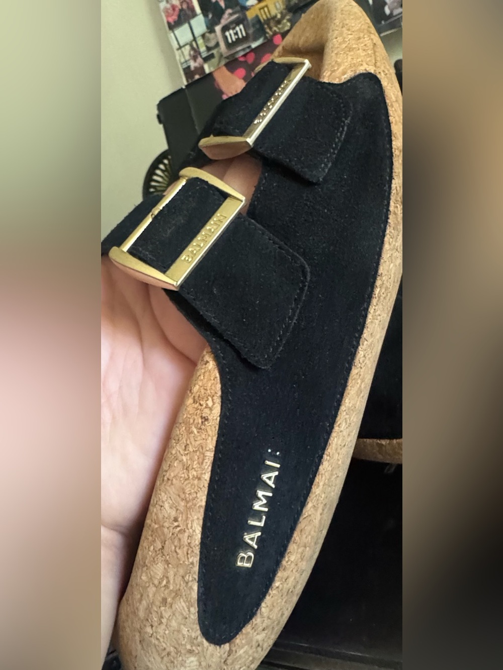 Balmain B-It Leather and Cork Miles Sandals - Picture 2 of 11
